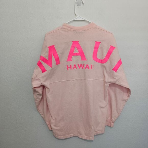 Spirit Jersey | Maui Hawaii Graphic Relaxed Long Sleeve Top Pink Pineapple XS - Picture 3 of 5